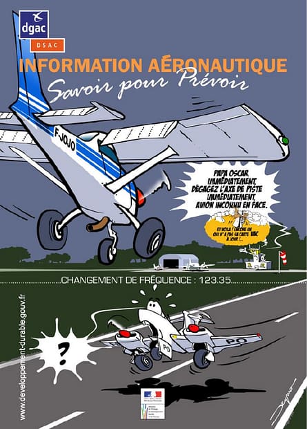 Affiche auto information aéronautique 123.35